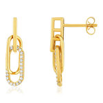 Boucles d'oreilles plaqué or jaune et zirconias - vue 1