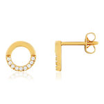 Boucles d'oreilles plaqué or jaune et zirconias - vue 1