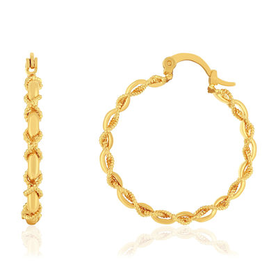 Créoles plaqué or jaune - vue 1