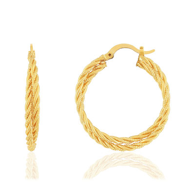 Créoles plaqué or jaune - vue 1