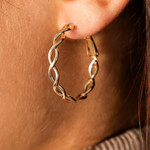 Créoles plaqué or jaune - vue porté 2