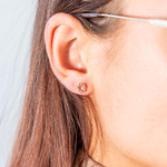 Boucles d'oreilles plaqué or jaune - vue porté 1