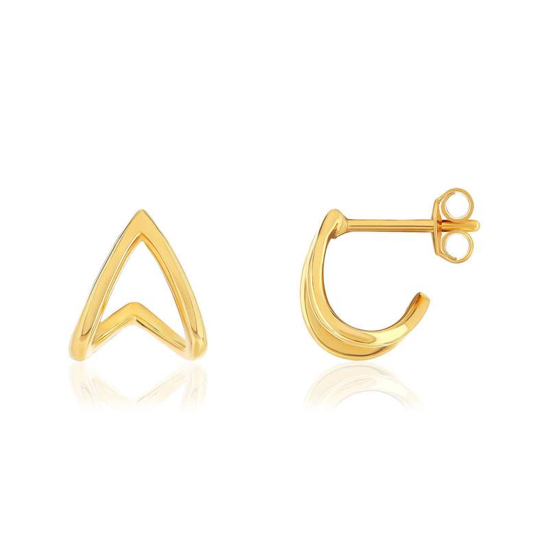 Boucles d'oreilles plaqué or jaune - vue 1