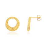 Boucles d'oreilles plaqué or jaune rond - vue 1