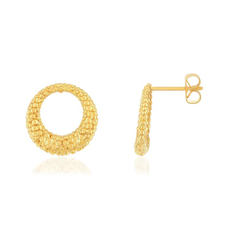 Boucles d'oreilles plaqué or jaune rond - vue 1