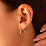 Créoles plaqué or jaune - vue porté 1