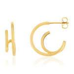 Demi créoles plaqué or jaune - vue 1