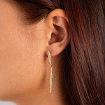 Boucles d'oreilles plaqué or jaune - vue porté 1