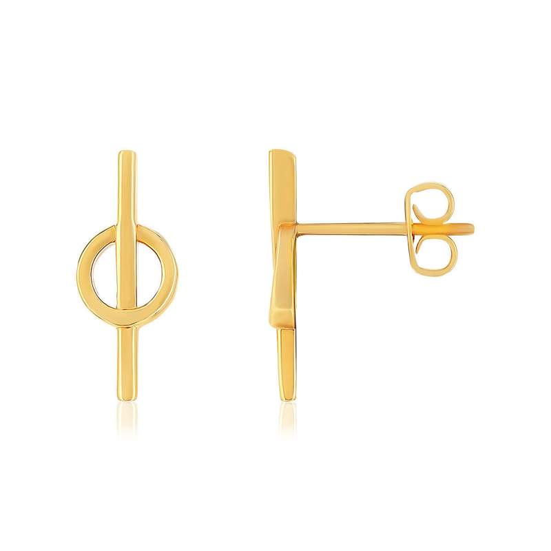 Boucles d'oreilles plaqué or jaune - vue 1