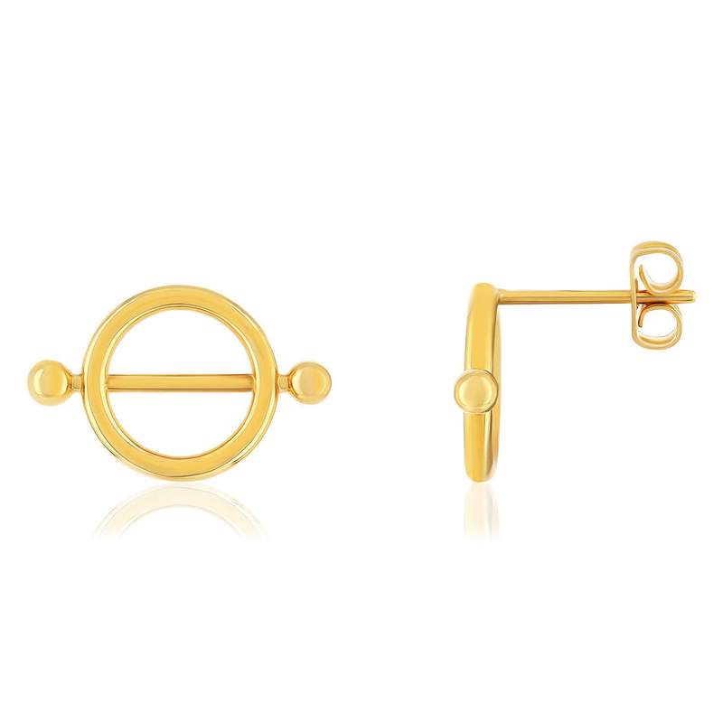 Boucles d'oreilles plaqué or jaune - vue 1