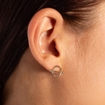 Yellow gold-plated earrings - view worn 1