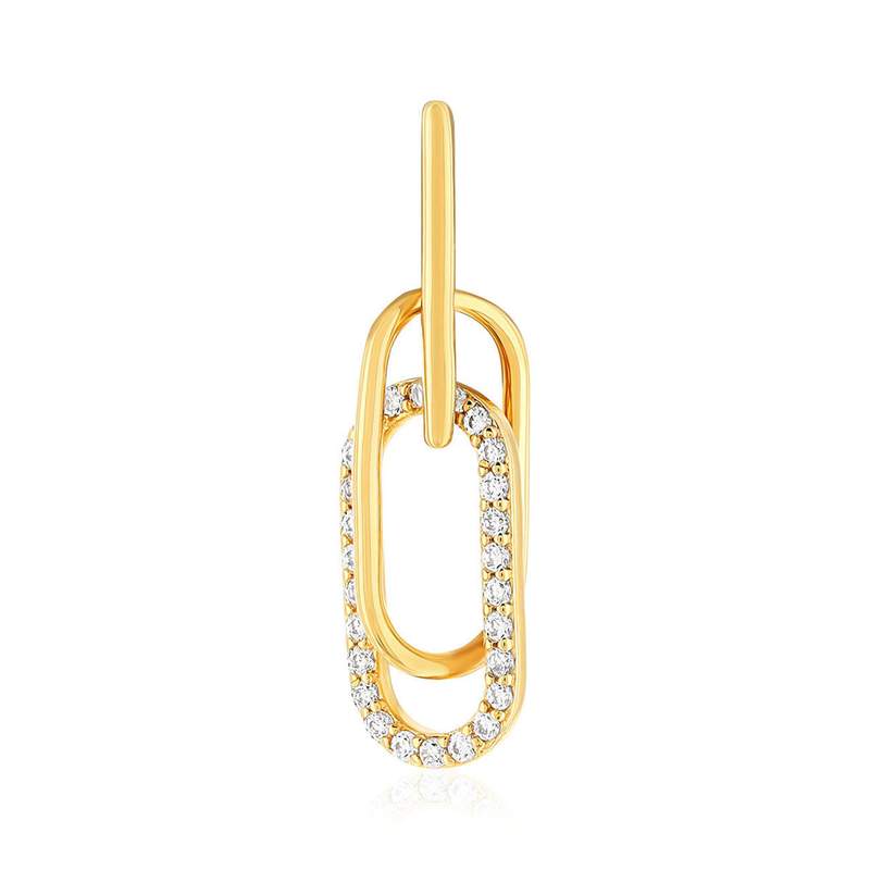 Pendentif plaqué or jaune et zirconias - vue 1