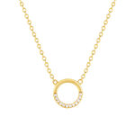 Collier plaqué or jaune et zirconias 45cm - vue 1