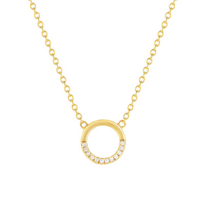 Collier plaqué or jaune et zirconias 45cm