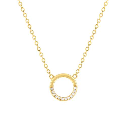 Collier plaqué or jaune et zirconias 45cm