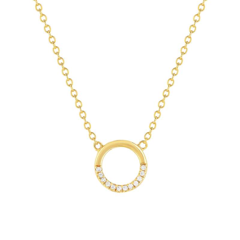 Collier plaqué or jaune et zirconias 45cm - vue 1