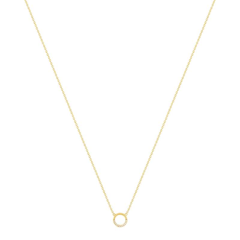Collier plaqué or jaune et zirconias 45cm - vue 2