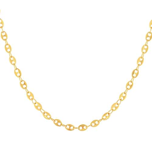 Yellow gold plated necklace coffee bean design 45cm