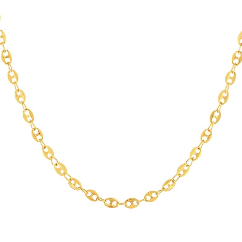 45cm yellow gold-plated necklace with coffee bean design - view 1