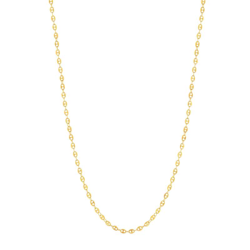 Yellow gold plated coffee bean necklace 45cm - view 2