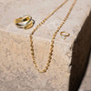 Geel vergulde koffiebonen ketting 45cm - bekijk VD1