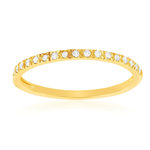 Bague plaqué or jaune et zirconias - vue 1