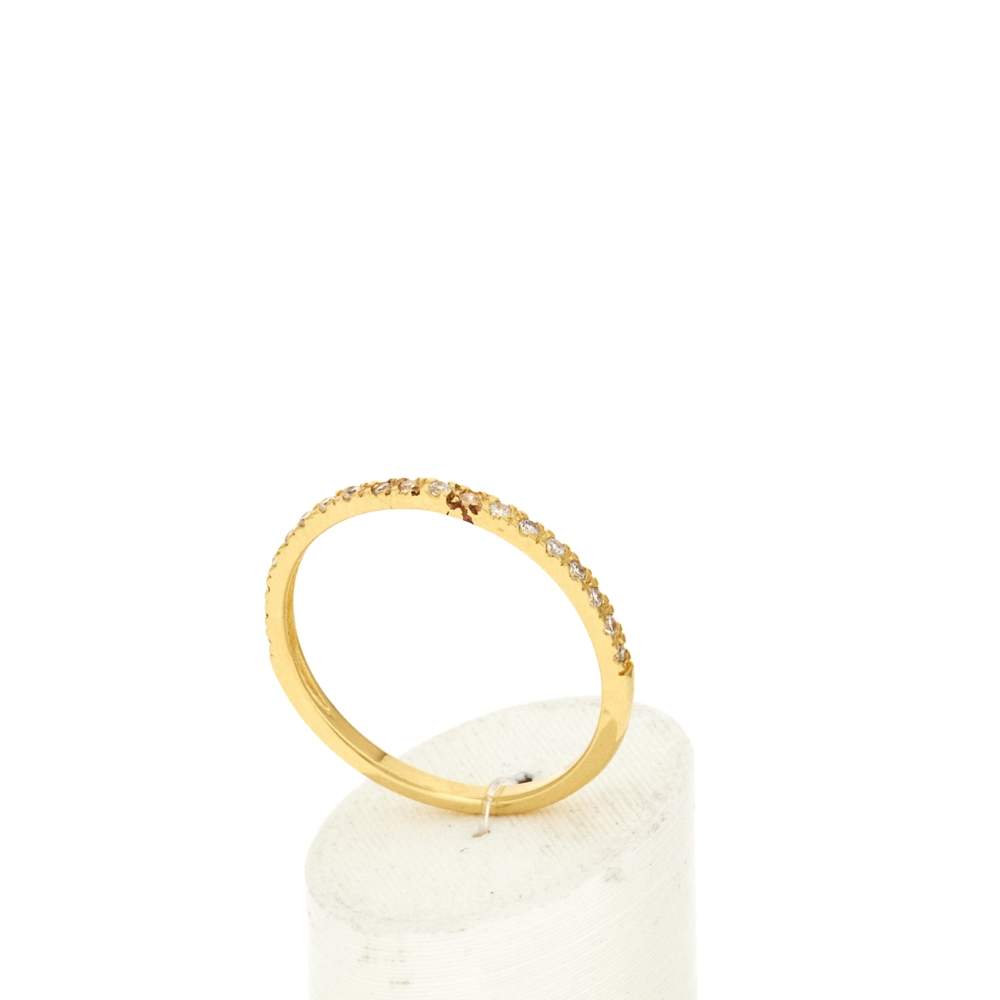 Bague plaqué or jaune et zirconias - vue 3