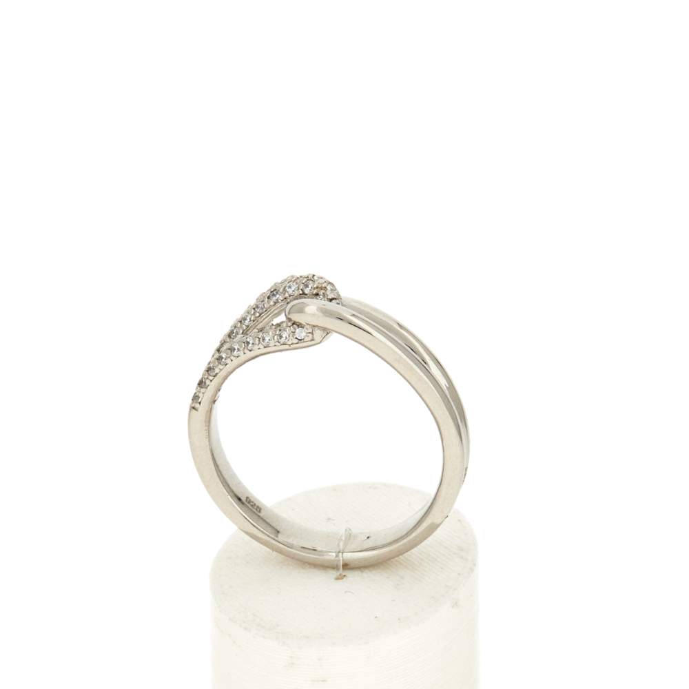 Bague argent 925 et zirconias - vue 2