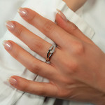 Bague argent 925 et zirconias - vue porté 1