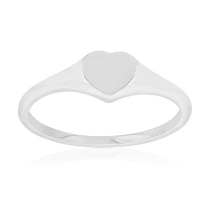 Chevalière argent 925 coeur - vue 1