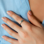 Chevalière argent 925 coeur - vue porté 1