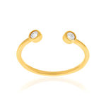 Bague ouverte plaqué or jaune et zirconias - vue 1