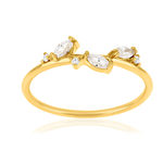 Bague plaqué or jaune et zirconias - vue 1