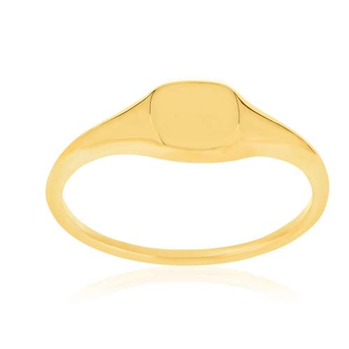 Yellow gold-plated signet ring