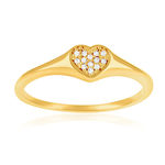 Chevalière plaqué or jaune et zirconias - vue 1