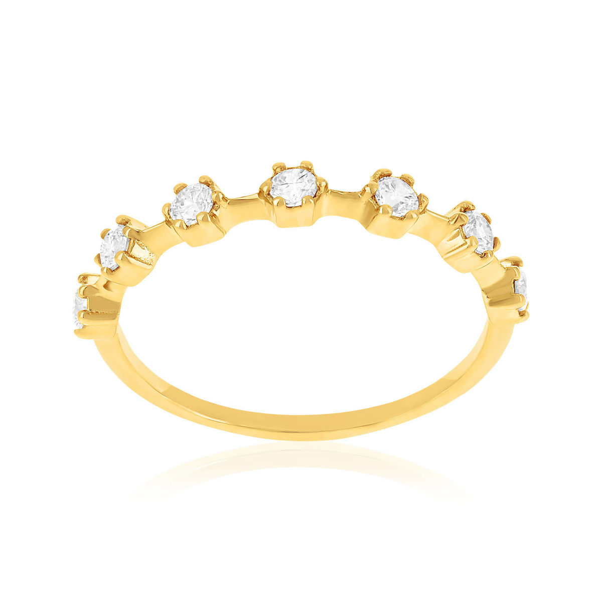 Bague plaqué or jaune et zirconias