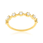 Bague plaqué or jaune et zirconias - vue 1