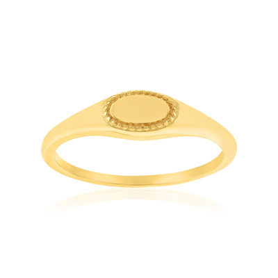 Yellow gold-plated oval signet ring
