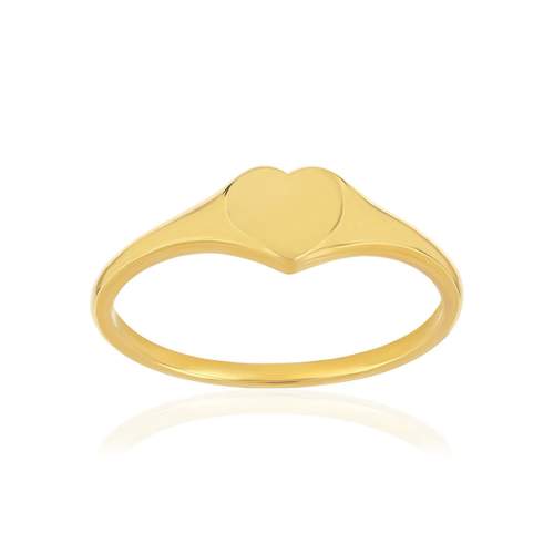 Heart yellow gold-plated signet ring