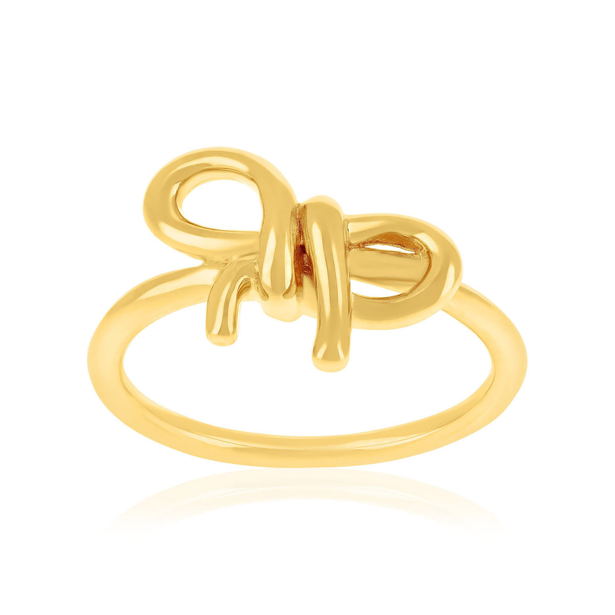 Bague plaqué or jaune noeud