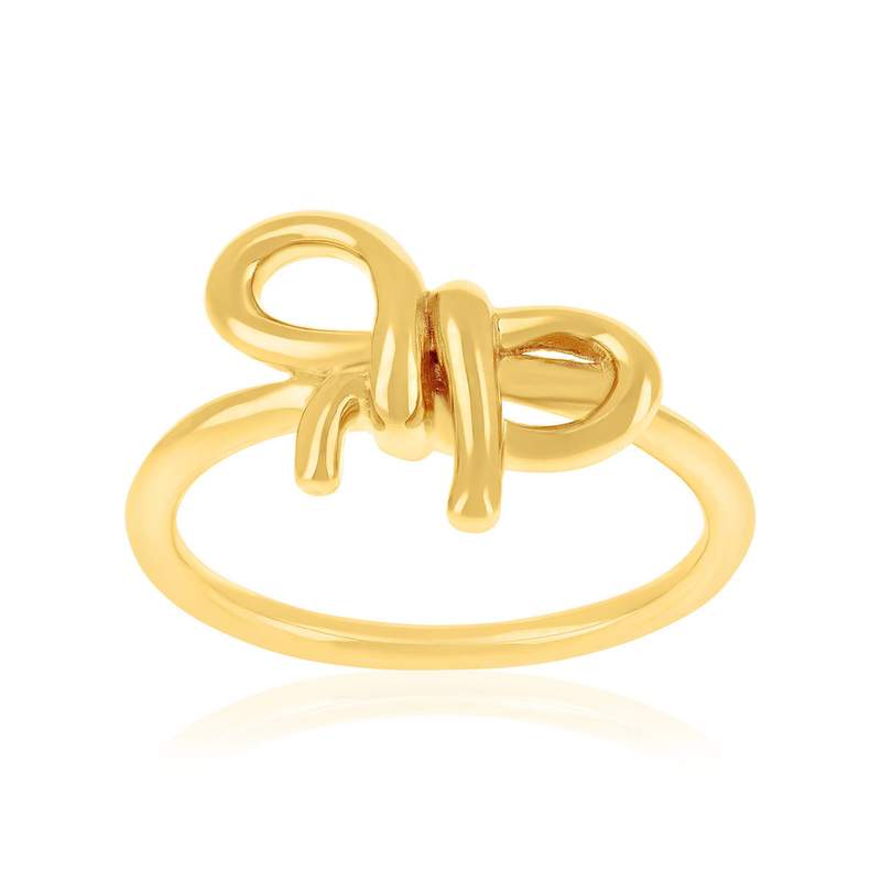 Bague plaqué or jaune noeud - vue 1