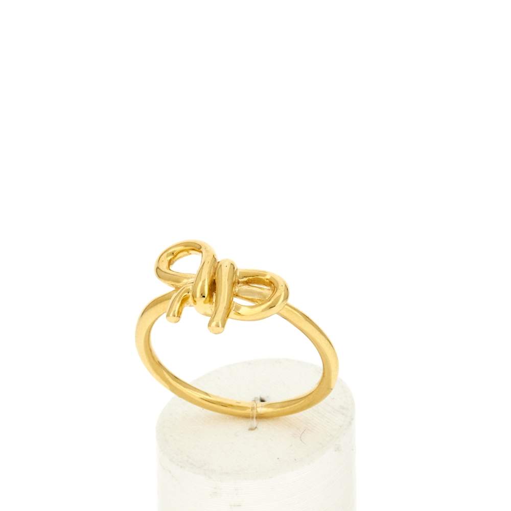 Bague plaqué or jaune noeud - vue 2