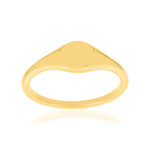 Chevalière plaqué or jaune ovale - vue 1