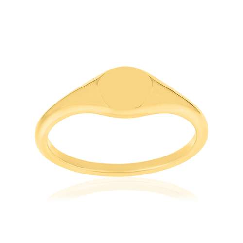 Chevalière plaqué or jaune ovale