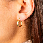 Créoles plaqué or jaune 15mm - vue porté 2