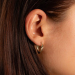 Créoles plaqué or jaune 15mm - vue porté 1