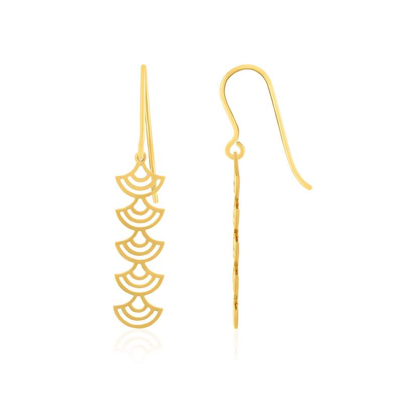 Boucles d'oreilles plaqué or jaune - vue 1