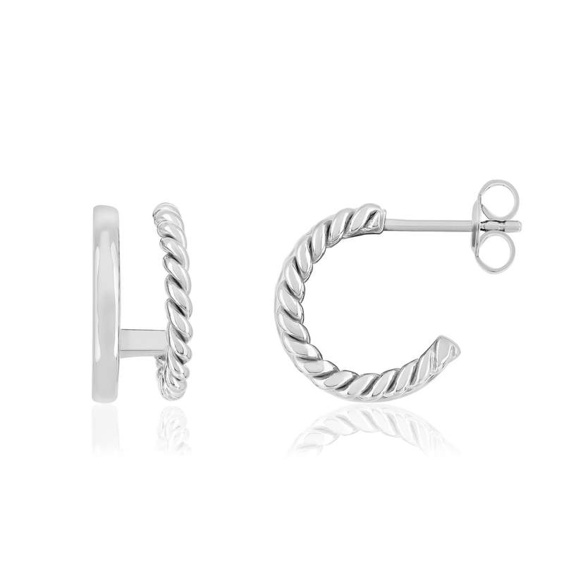 Demi créoles argent 925 14mm - vue 1