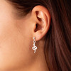 Boucles oreilles argent 925 serpent - vue Vporté 1