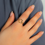 Bague plaqué or jaune - vue porté 1